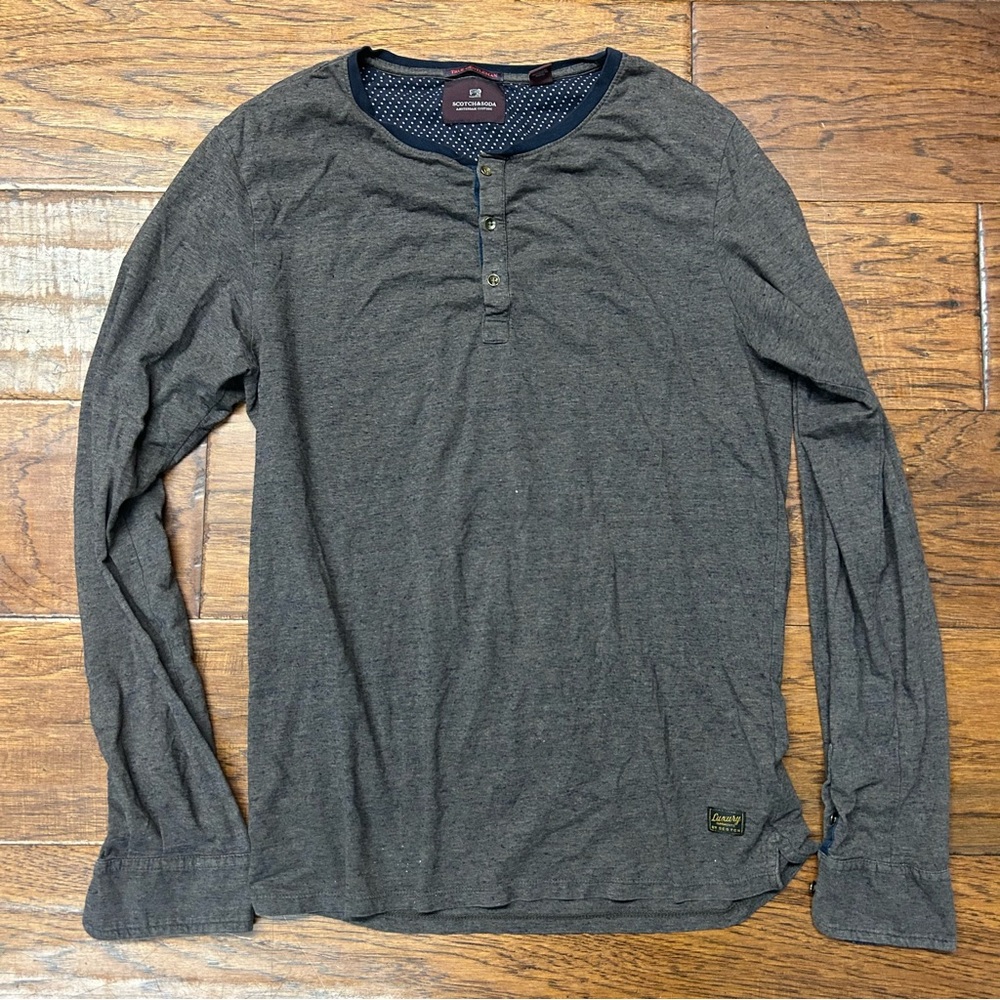 Scotch & Soda men’s cotton grandad luxury garments Long Sleeve Henley